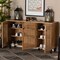 Baxton Studio Fernanda Modern and Contemporary Oak Brown Finished Wood 3-Door Shoe Cabinet 189-11990-ZORO - alternate 10